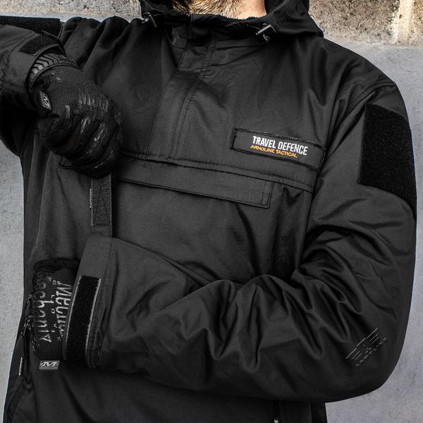 Insulated windbreaker anorak (Jacket) "TRAVEL DEFENCE" BLACK (Nylon+Microfleece) 00004000S0000000 photo