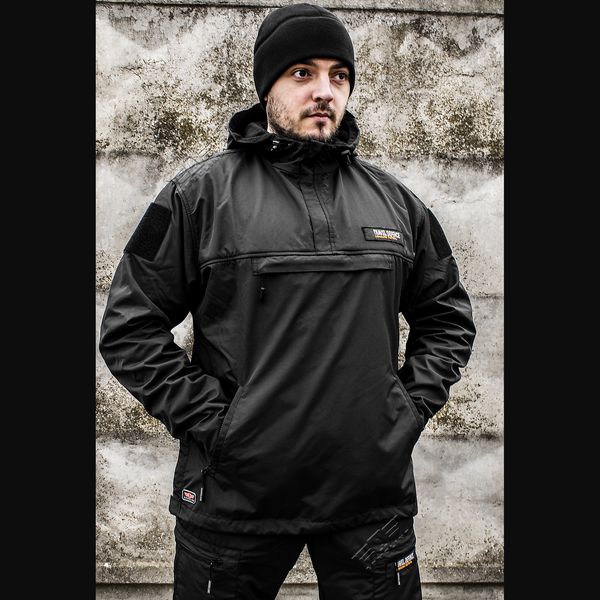 Insulated windbreaker anorak (Jacket) "TRAVEL DEFENCE" BLACK (Nylon+Microfleece) 00004000S0000000 photo