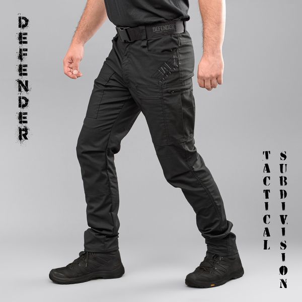 Tactical pants "DEFENDER" BLACK with belt (Rip-Stop Stretch) 00315000S0000000 photo