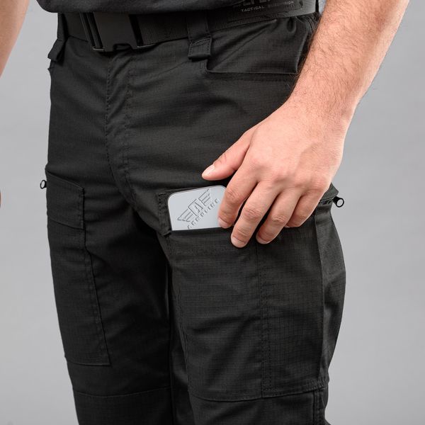 Tactical pants "DEFENDER" BLACK with belt (Rip-Stop Stretch) 00315000S0000000 photo