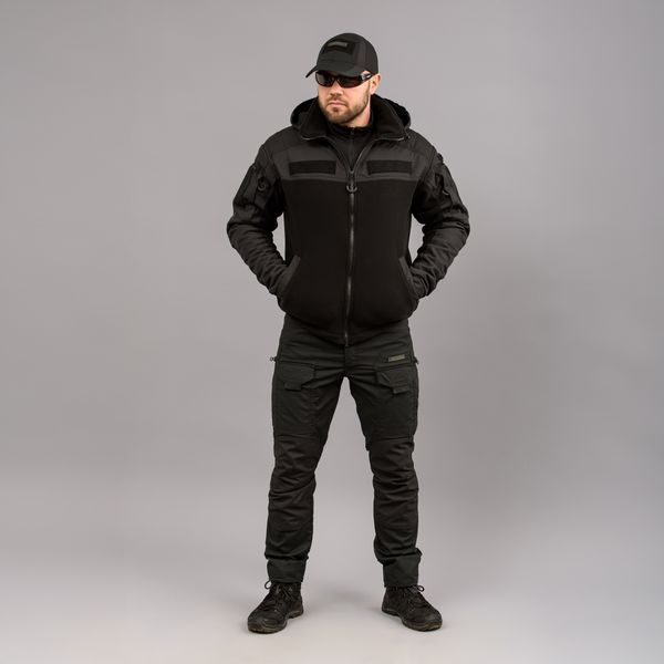 Bluza z kapturem "ANTITERROR II" BLACK (Polar + Membrana)