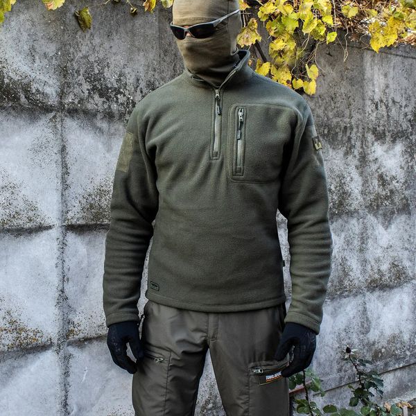 Tactical sweatshirt 1/4 Zip "TRAVEL DEFENCE" OLIVE (Microfleece) 00248000S0000000 photo