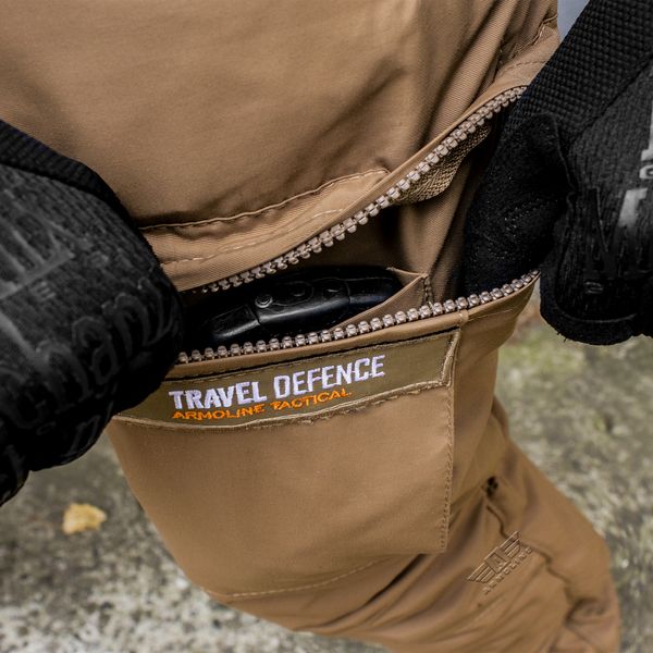 Insulated pants with belt "TRAVEL DEFENCE" COYOTE (Taslan + Microfleece) 00320000S0000000 photo