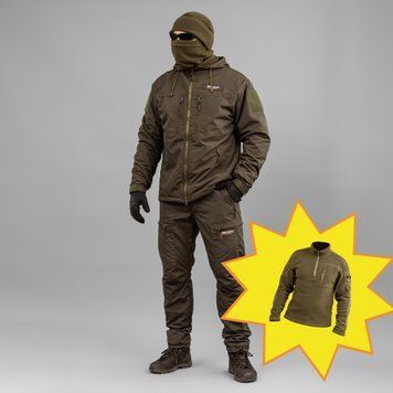 Komplet wojskowy "TRAVEL DEFENCE" 3 w 1 DARK OLIVE(Taslan + Mikropolar)