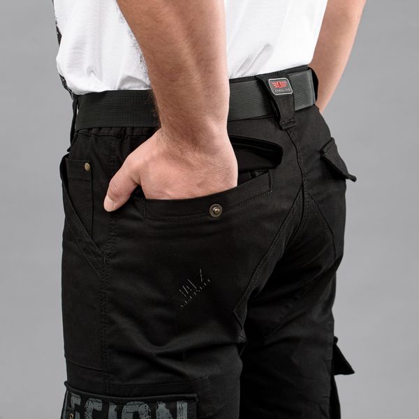 Cargo shorts with belt "LEGION" BLACK (Cotton Stretch) 00307000S0000000 photo