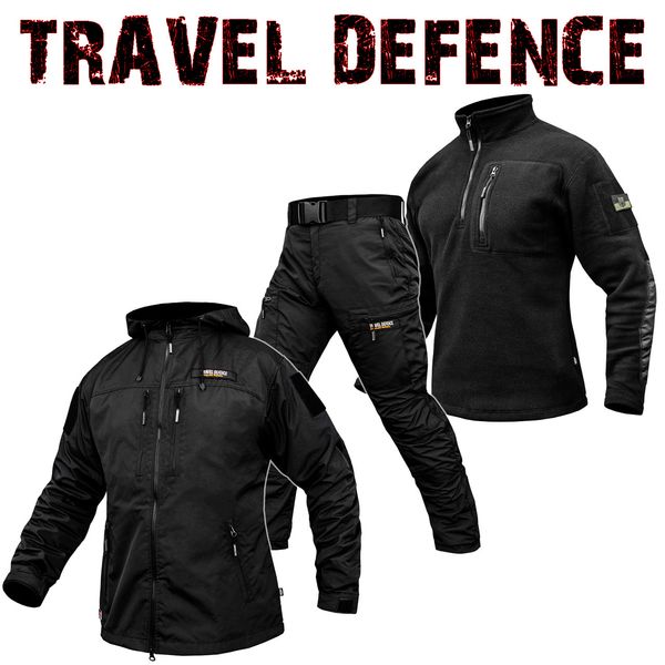 Комплект милитари "TRAVEL DEFENCE" 3 в 1 BLACK (Таслан + Микрофлис) 00376000S0000000 фото