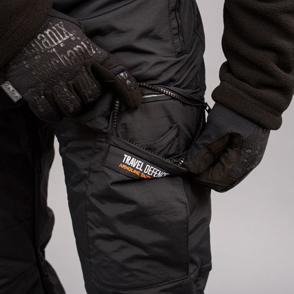 Komplet wojskowy "TRAVEL DEFENCE" 3 w 1 BLACK (Taslan + Mikropolar)
