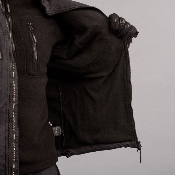 Komplet wojskowy "TRAVEL DEFENCE" 3 w 1 BLACK (Taslan + Mikropolar)