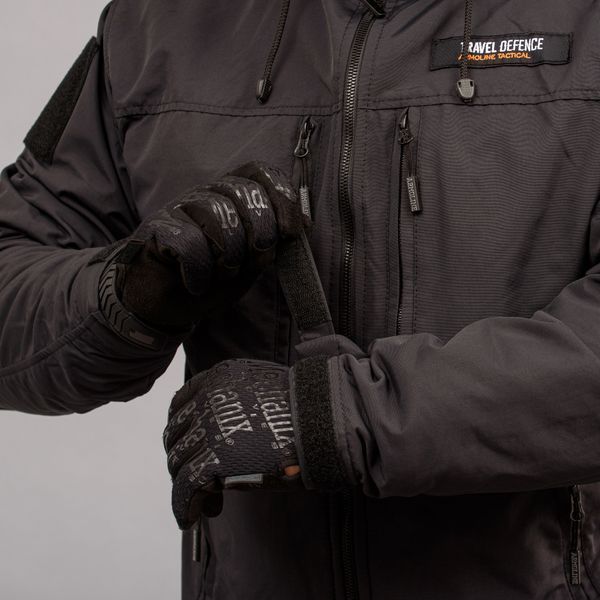 Komplet wojskowy "TRAVEL DEFENCE" 3 w 1 BLACK (Taslan + Mikropolar)