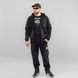Komplet Meski Dres Sportowe Bluza Spodnie "EXTRAVEL" BLACK (Dzianina na polarze)