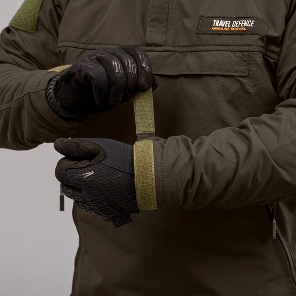 Komplet "TRAVEL DEFENCE" ANORAK DARK OLIVE 2 w 1 (Taslan + Mikropolar)