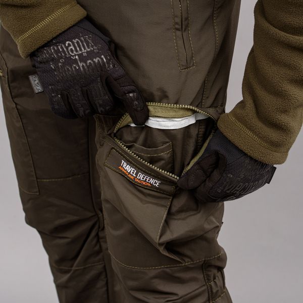 Komplet "TRAVEL DEFENCE" ANORAK DARK OLIVE 2 w 1 (Taslan + Mikropolar)