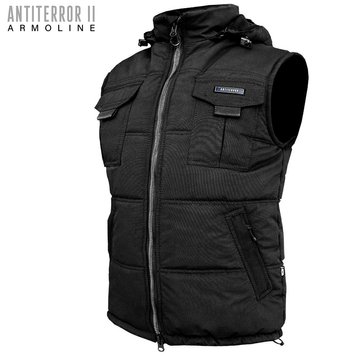 Insulated vest with hood "ANTITERROR II" BLACK (Membrane + Sintepon) 00051000S0000000 photo