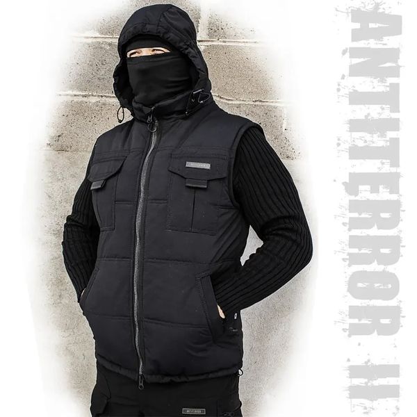 Insulated vest with hood "ANTITERROR II" BLACK (Membrane + Sintepon) 00051000S0000000 photo