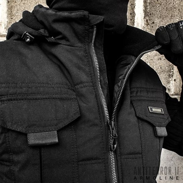 Insulated vest with hood "ANTITERROR II" BLACK (Membrane + Sintepon) 00051000S0000000 photo