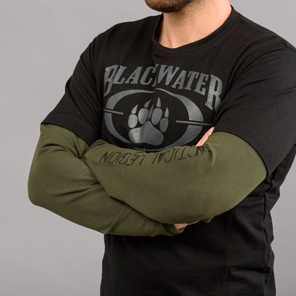 T-shirt with sleeves "BLACK WATER" BLACK & OLIVE (Knitwear) 0028503XL0000000 photo