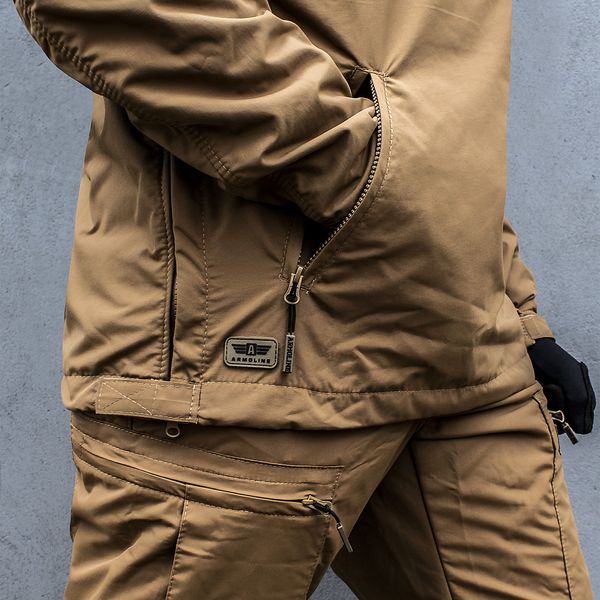 Insulated windbreaker Anorak (Jacket) "TRAVEL DEFENCE" COYOTE (Nylon+Microfleece) 00005000S0000000 photo