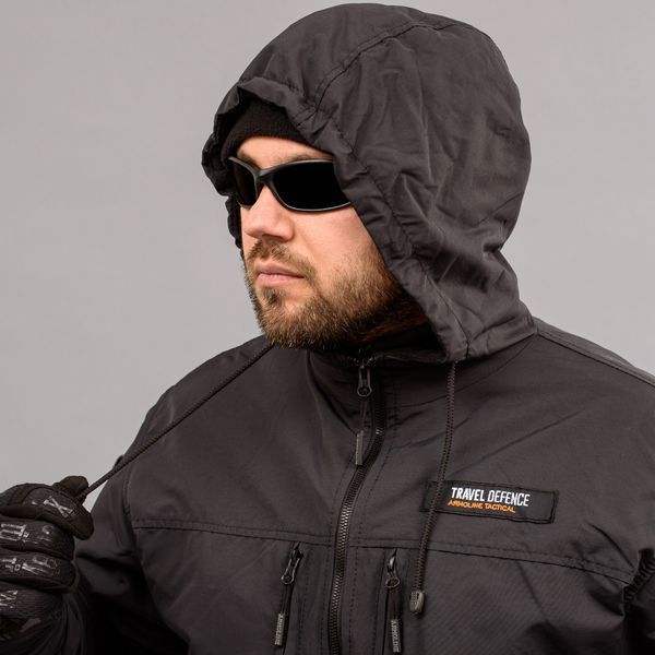 Komplet wojskowy "TRAVEL DEFENCE" 2 w 1 BLACK (Taslan + Mikropolar)