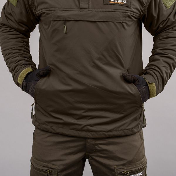 Komplet "TRAVEL DEFENCE" 3 w 1 ANORAK DARK OLIVE (Taslan + Mikropolar)