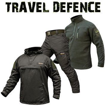 Komplet "TRAVEL DEFENCE" 3 w 1 ANORAK OLIVE (Taslan + Mikropolar)