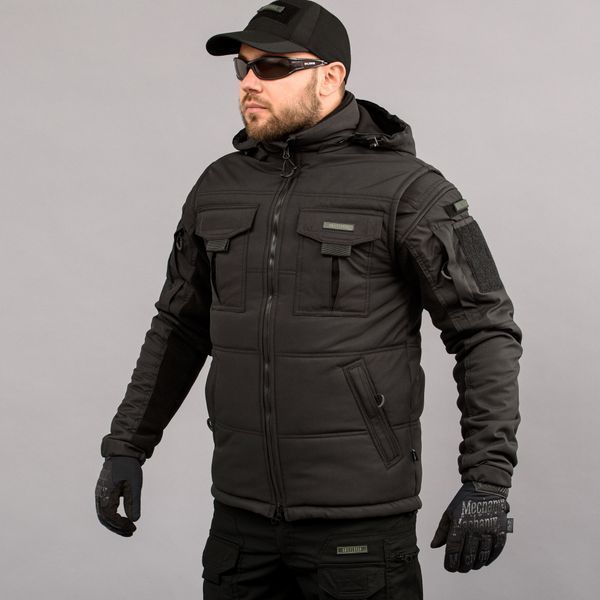 Insulated vest with hood "ANTITERROR II" BLACK (Membrane + Sintepon) 0005100XL0000000 photo
