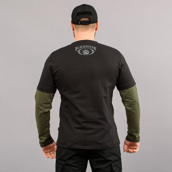 T-shirt with sleeves "BLACK WATER" BLACK & OLIVE (Knitwear) 0028500XL0000000 photo