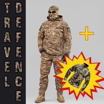 Комплект "TRAVEL DEFENCE" 3 в 1 АНОРАК ХИЖАК ПІКСЕЛЬ (Таслан + Мікрофліс) 0035300XL0000000 фото