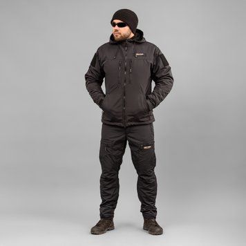 Komplet wojskowy "TRAVEL DEFENCE" 2 w 1 BLACK (Taslan + Mikropolar)