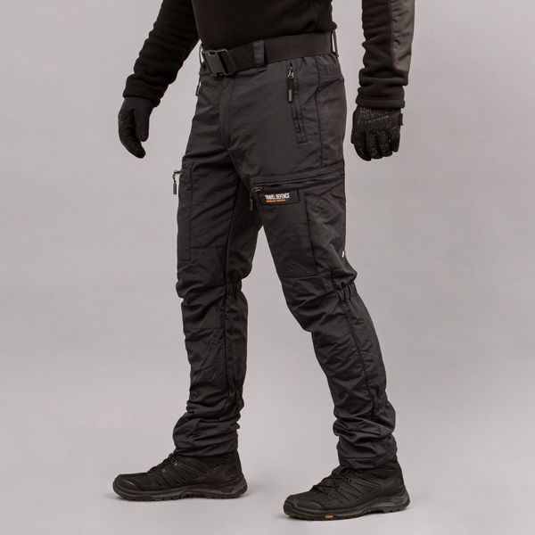 Insulated pants with belt "TRAVEL DEFENCE" BLACK (Taslan + Microfleece) 00318000L0000000 photo