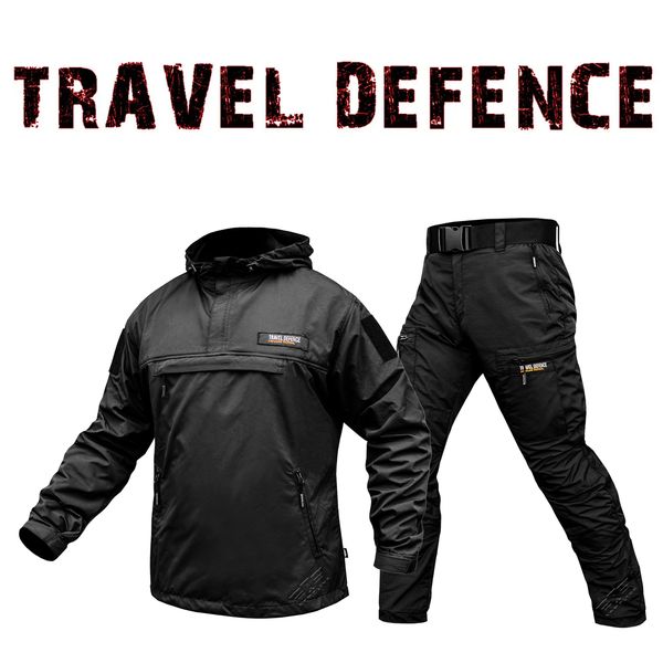 Комплект "TRAVEL DEFENCE" АНОРАК BLACK 2 в 1 (Таслан + Мікрофліс) 00355000S0000000 фото