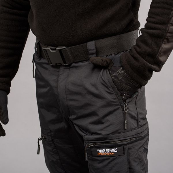 Insulated pants with belt "TRAVEL DEFENCE" BLACK (Taslan + Microfleece) 00318000L0000000 photo