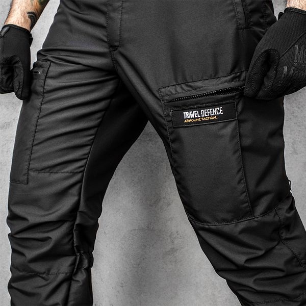 Insulated pants with belt "TRAVEL DEFENCE" BLACK (Raincoat fabric PU + Microfleece) 0031902XL0000000 photo