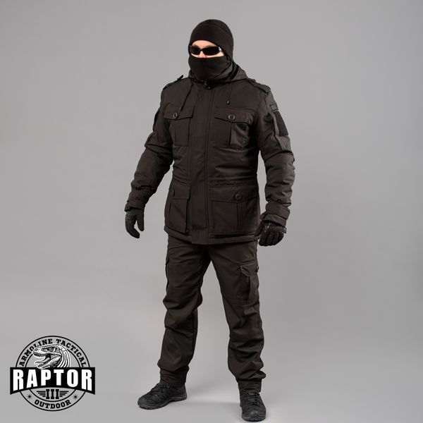 Spodnie zimowe "RAPTOR-3" BLACK (Membrana + Mikropolar)