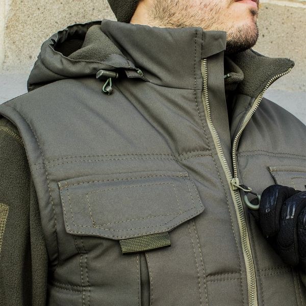 Insulated vest with hood "ANTITERROR II" OLIVE (Membrane + Sintepon) 00053000S0000000 photo