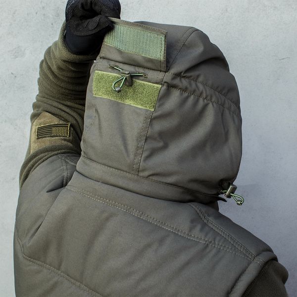 Insulated vest with hood "ANTITERROR II" OLIVE (Membrane + Sintepon) 00053000S0000000 photo