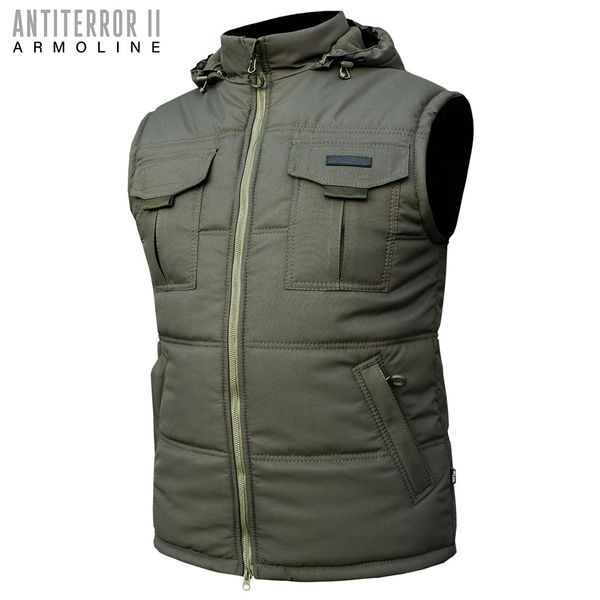 Insulated vest with hood "ANTITERROR II" OLIVE (Membrane + Sintepon) 00053000S0000000 photo