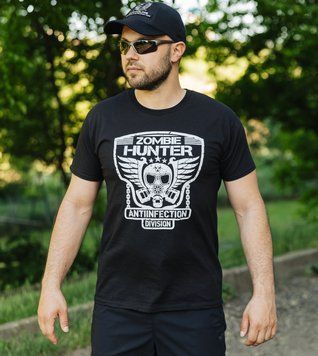 Футболка с принтом "ZOMBIE HUNTER" BLACK (Хлопок) 0044203XL0000000 фото
