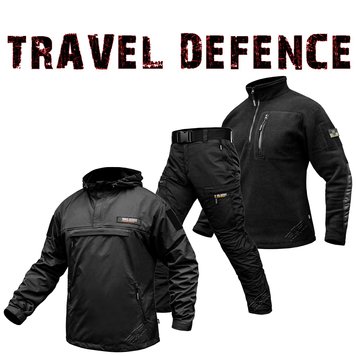 Комплект "TRAVEL DEFENCE" 3 в 1 АНОРАК BLACK (Таслан + Мікрофліс) 00348000S0000000 фото