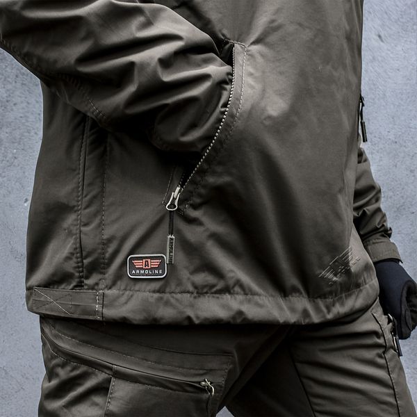 Insulated windbreaker Anorak (Jacket) "TRAVEL DEFENCE" OLIVE (Nylon+Microfleece) 00008000S0000000 photo