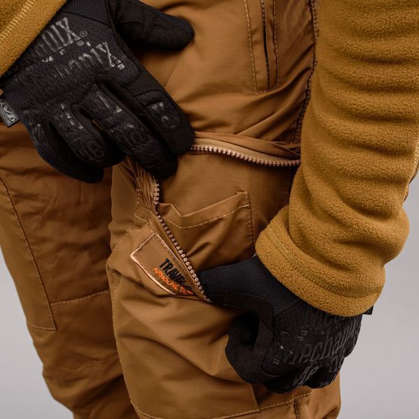 Insulated pants with belt "TRAVEL DEFENCE" COYOTE (Taslan + Microfleece) 00320000L0000000 photo