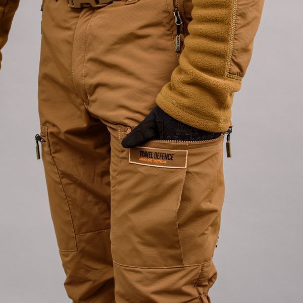 Insulated pants with belt "TRAVEL DEFENCE" COYOTE (Taslan + Microfleece) 00320000L0000000 photo