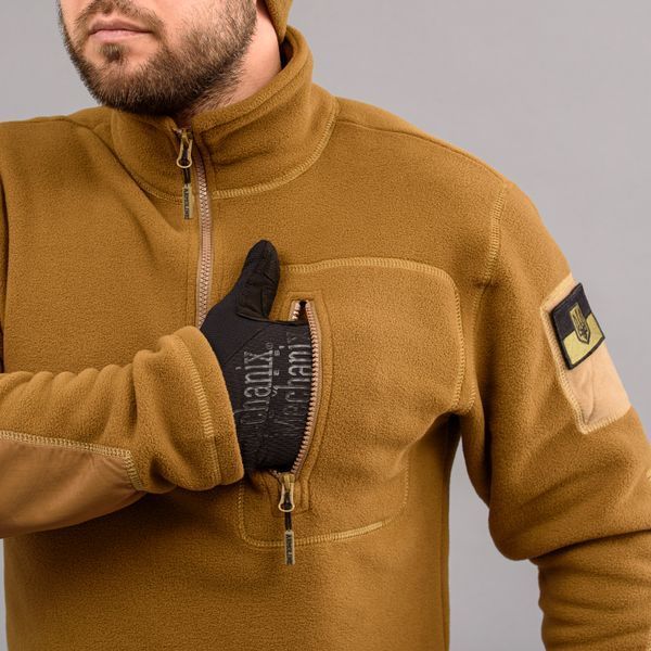 Bluza taktyczna 1/4 Zip "TRAVEL DEFENCE" COYOTE (Mikropolar)