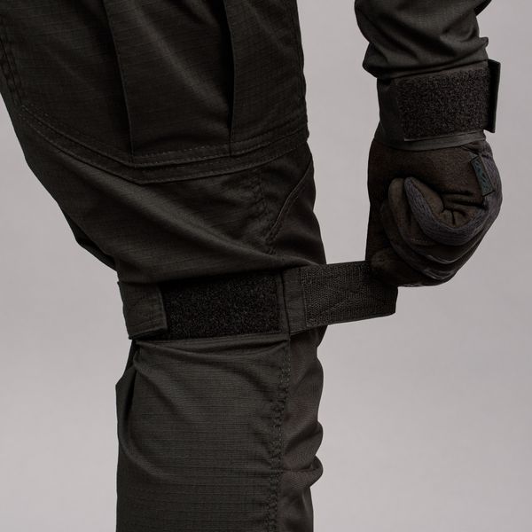 Spodnie taktyczne "ANTITERROR II" BLACK (Rip-Stop Stretch + Membrana)