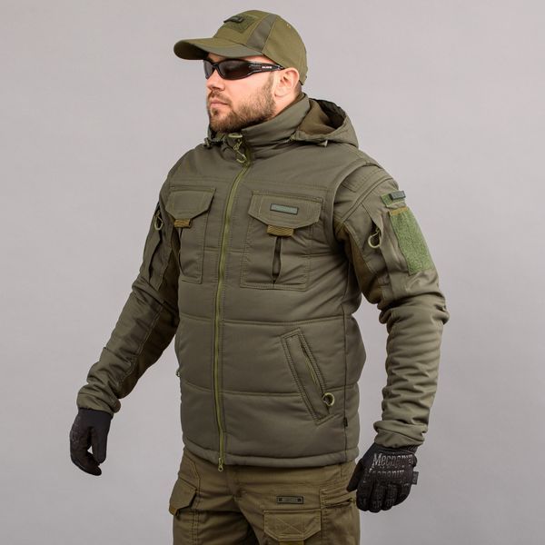 Insulated vest with hood "ANTITERROR II" OLIVE (Membrane + Sintepon) 0005303XL0000000 photo