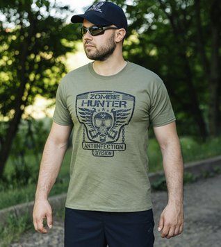 Футболка з принтом "ZOMBIE HUNTER" OLIVE (Бавовна) 00444000S0000000 фото