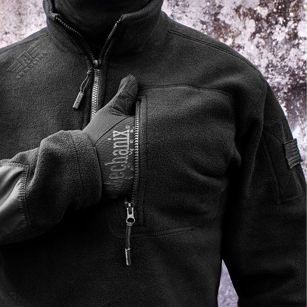 Tactical sweatshirt 1/4 Zip "TRAVEL DEFENCE" BLACK (Microfleece) 00245000S0000000 photo