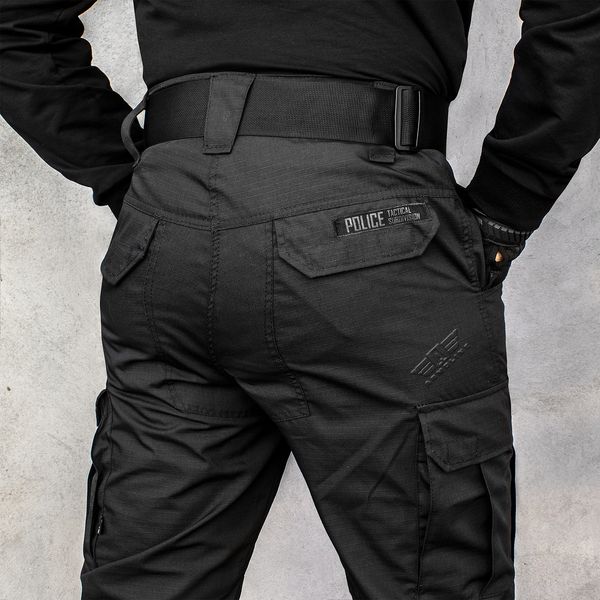 Tactical pants "POLICE" BLACK with a 5cm belt (Rip-Stop) 00313000S0000000 photo