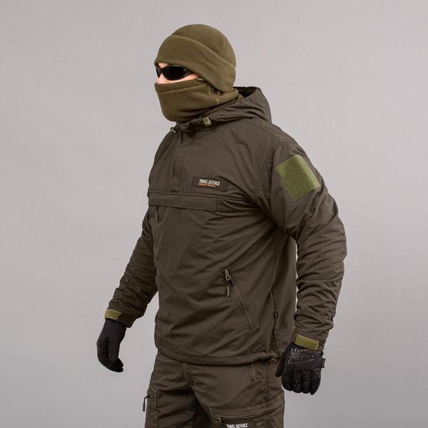 Insulated windbreaker Anorak (Jacket) "TRAVEL DEFENCE" DARK OLIVE (Nylon+Microfleece) 0000602XL0000000 photo