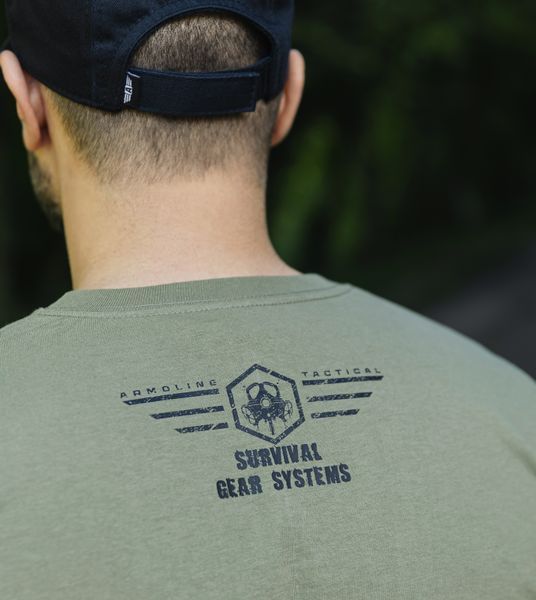 Футболка с принтом "ZOMBIE HUNTER" OLIVE (Хлопок) 0044403XL0000000 фото
