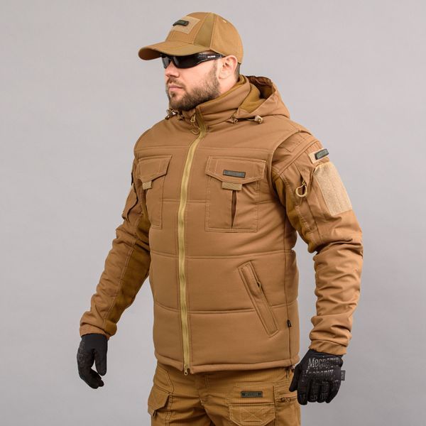 Insulated vest with hood "ANTITERROR II" COYOTE (Membrane + Sintepon) 0005200XL0000000 photo